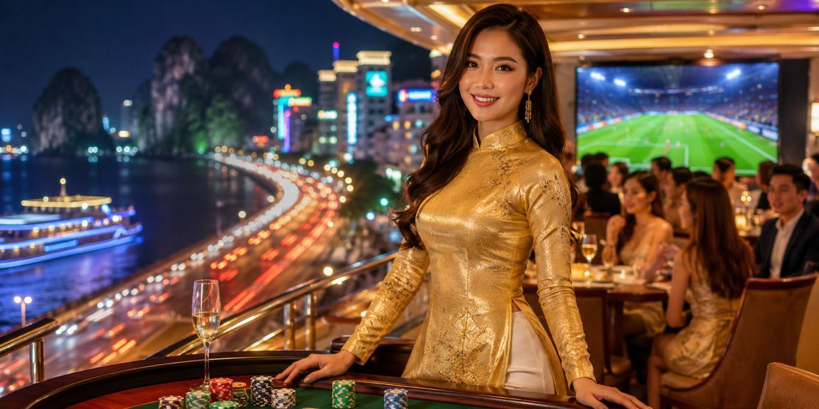 Người dùng Việt Nam xem cá cược bóng đá với phong cảnh vịnh Hạ Long tươi đẹp làm nền