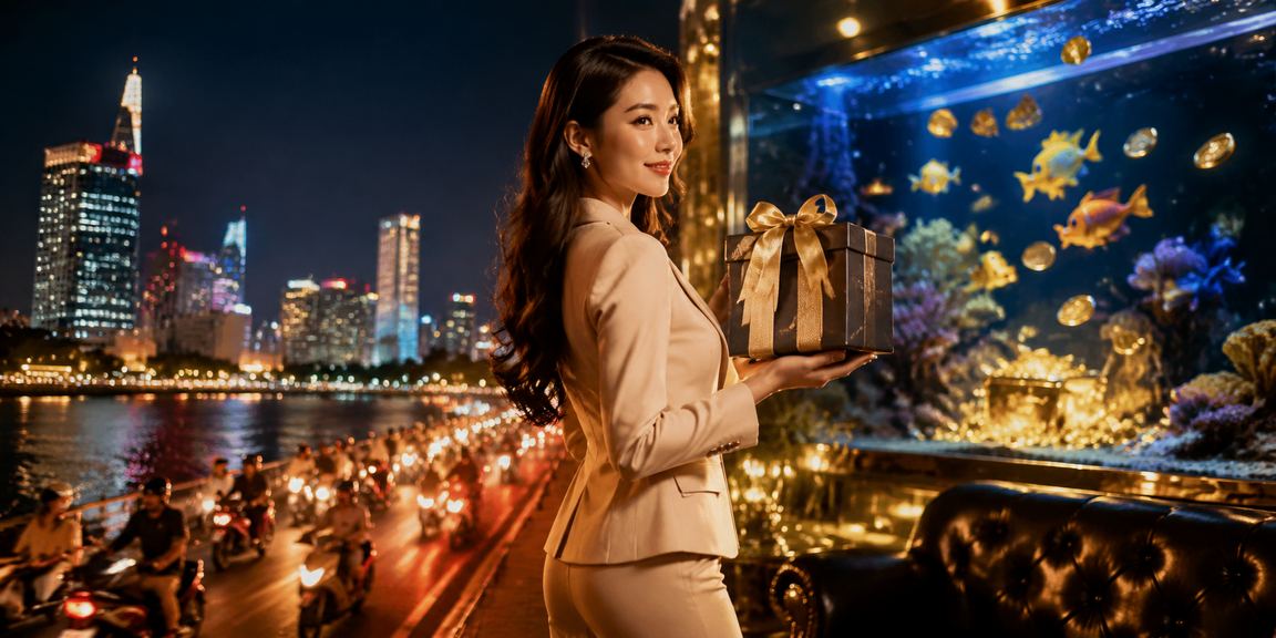 Thành phố Hồ Chí Minh về đêm rực sáng neon, biểu tượng của nền tảng giải trí hiện đại tại Việt Nam